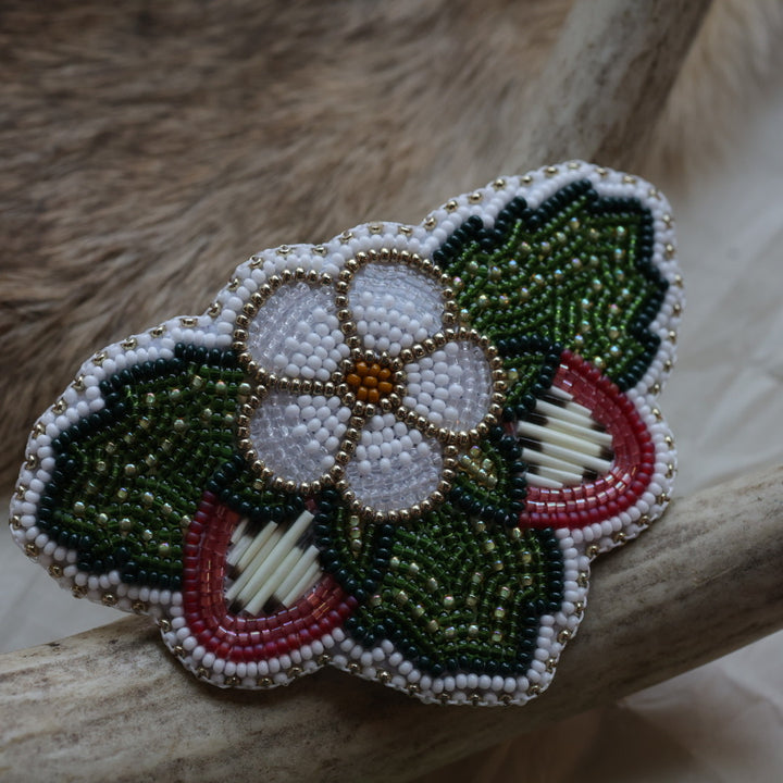 Keegan W. Strawberries &amp; Floral Beaded Hair Clip