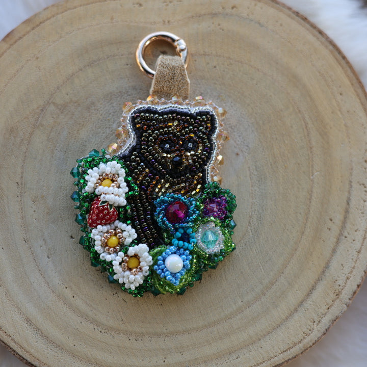 Mercedes G. Bear Meadow Beaded Keychain