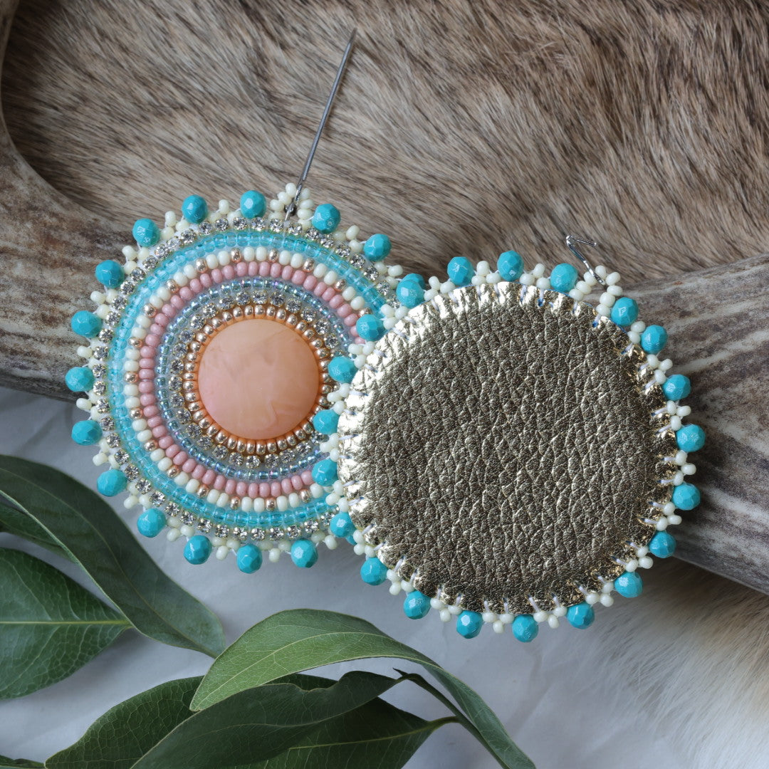 Keegan W. Turquoise Large Round Earrings