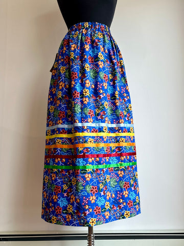 Infinity Inspired Designs Royal Blue Floral Ribbon Skirt
