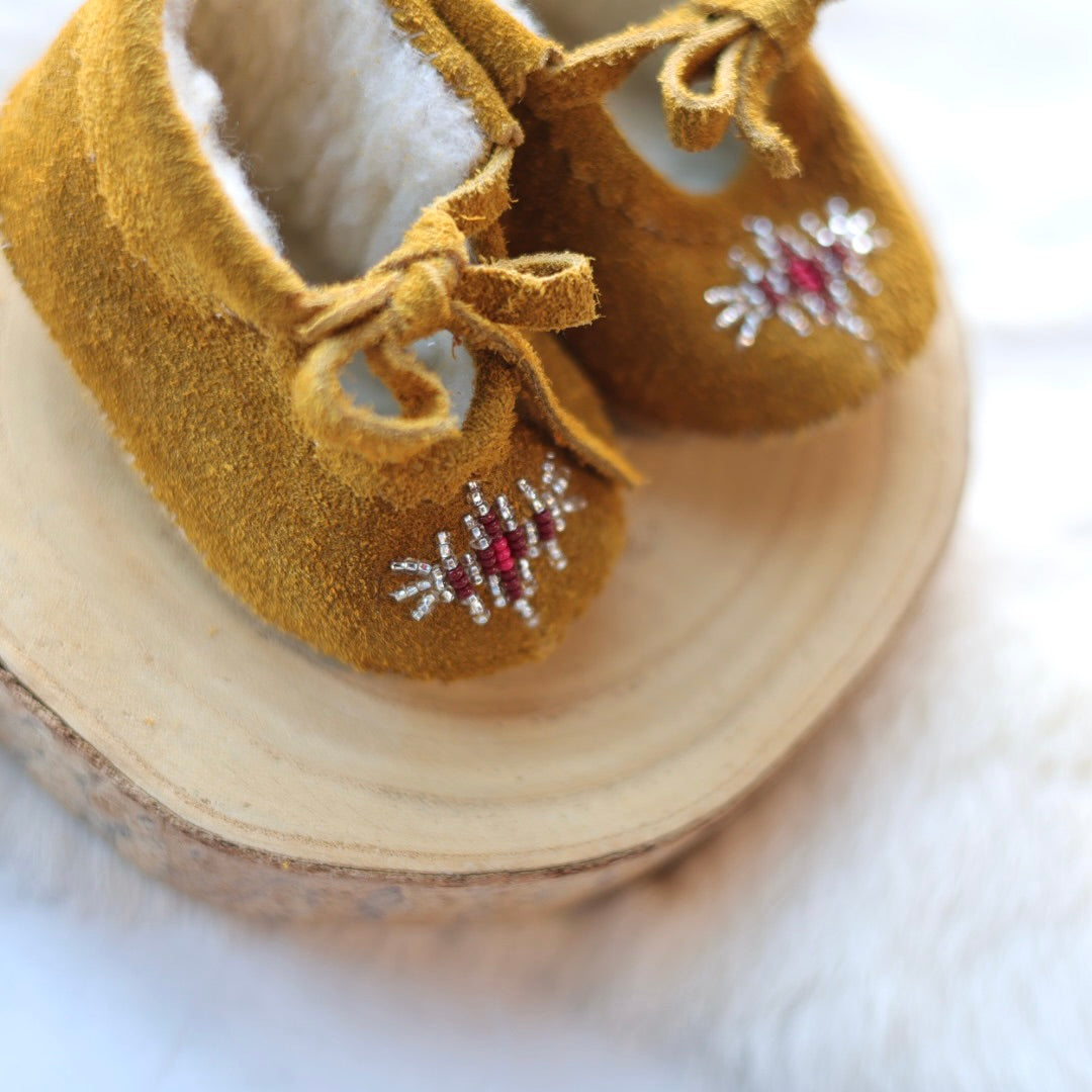 T. Sullivan Infant Red & Silver Diamond Burst Ballerina Slipper