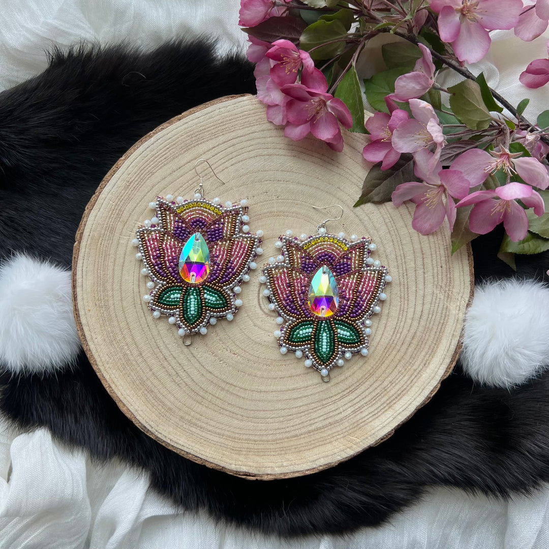 Ironstar Co. Crystal Blossom Convertible Beaded Earrings