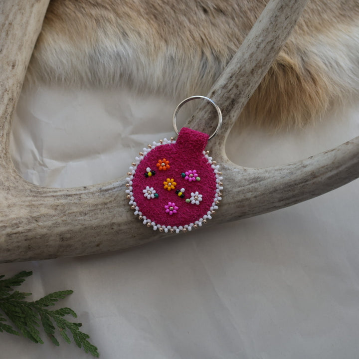 Keegan W. Quill Floral Hide Keychain
