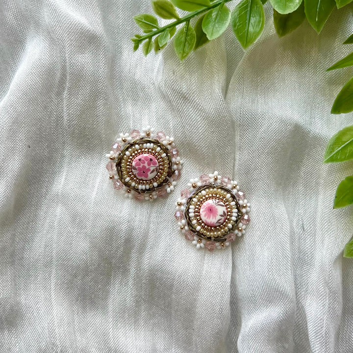 Prairie Beads Floral Sweetgrass Beaded Earrings