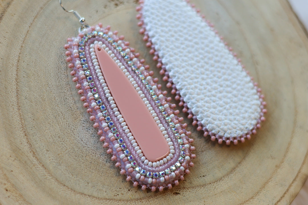Nikki P. Pink Oblong Drop Earrings