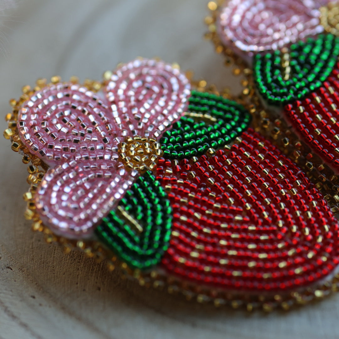 Sophie's Creations Beaded Strawberry Earrings