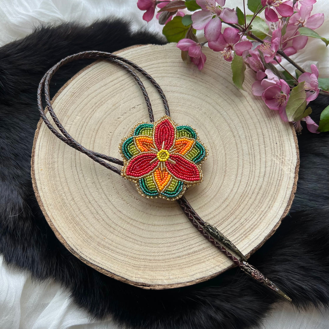 Ironstar Co. Lily Beaded Bolo Tie