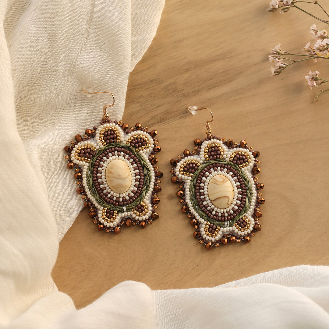 Nikki P. Braided Sweetgrass Turtle Earrings