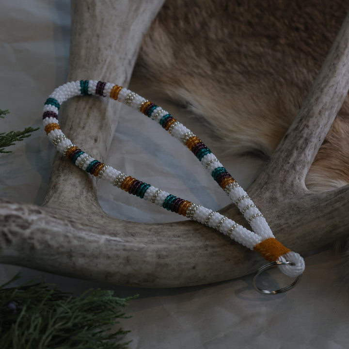 Keegan W. Striped Beaded Wrist Lanyard