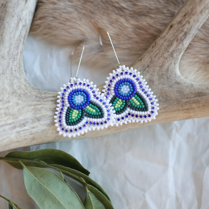 Keegan W. Beaded Saskatoon Berry Earrings