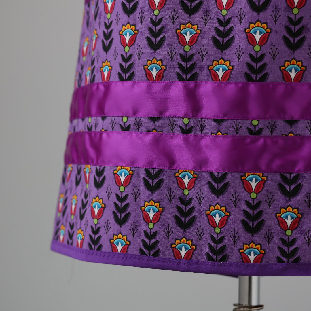 Carol B. Purple Blossoming Floral Ribbon Skirt