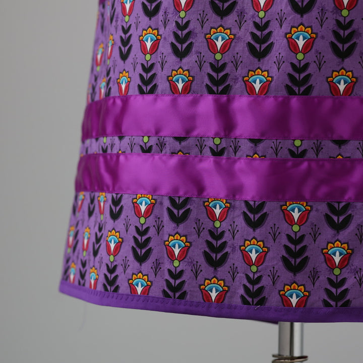 Carol B. Purple Blossoming Floral Ribbon Skirt