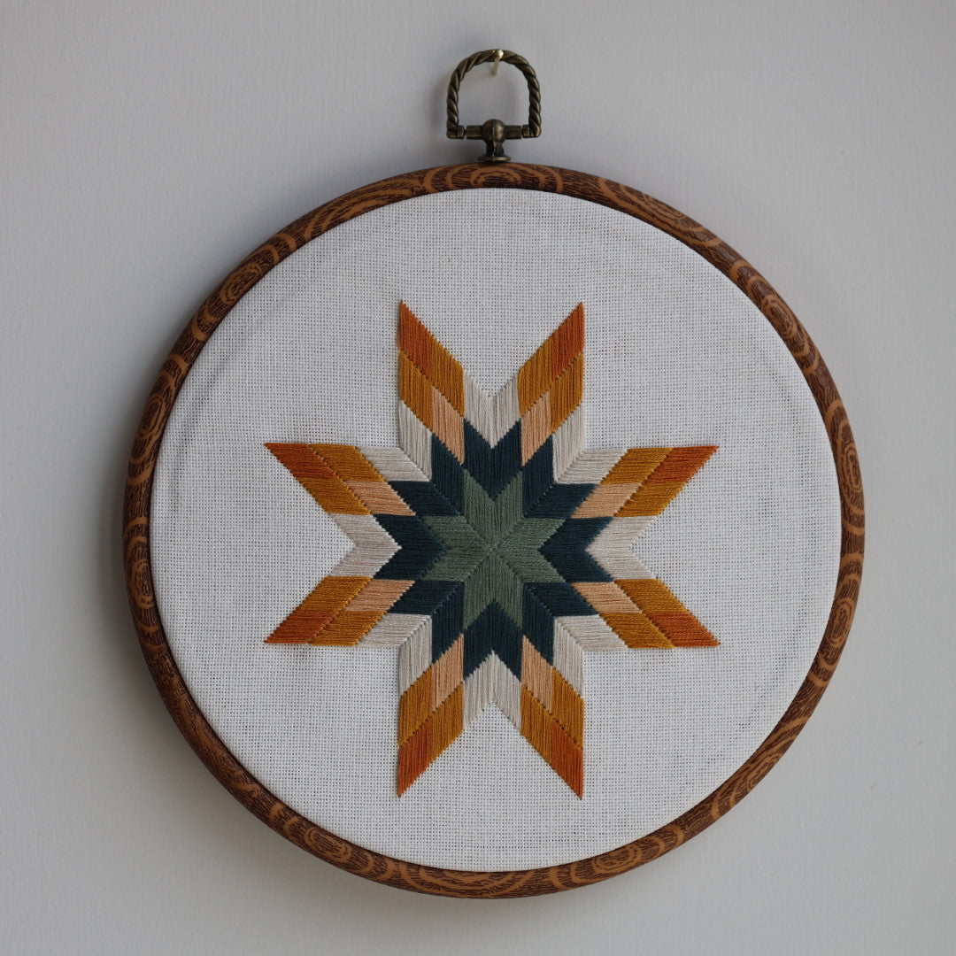 Janene A. Spring Themed Lone Star Quilt Embroidery Hoops