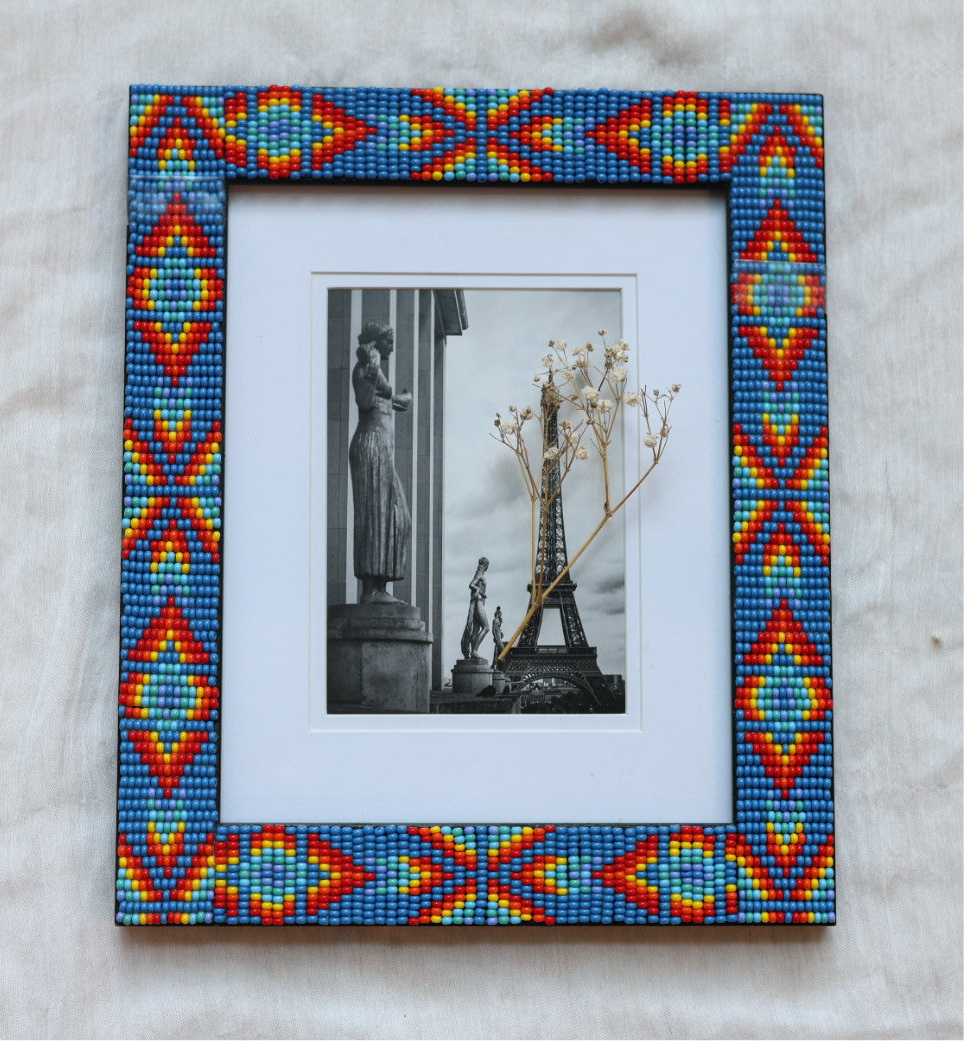 Beaded Frames By Elsie 8"x10" Rainbow Beaded Frame