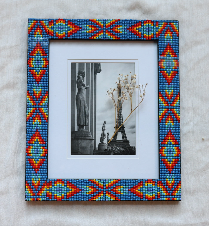 Beaded Frames By Elsie 8"x10" Rainbow Beaded Frame