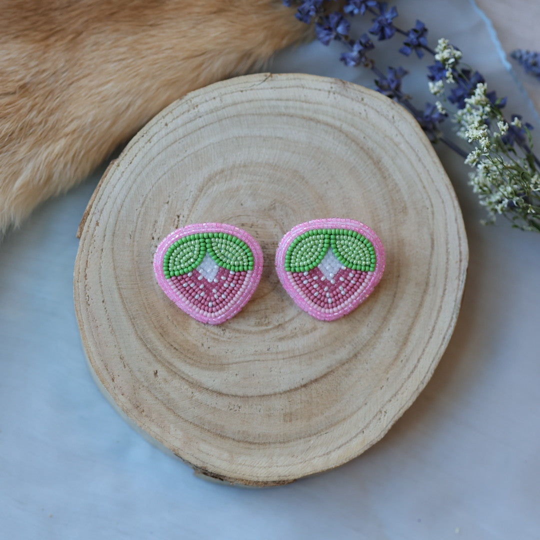 Jess S. Beaded Strawberry Earrings