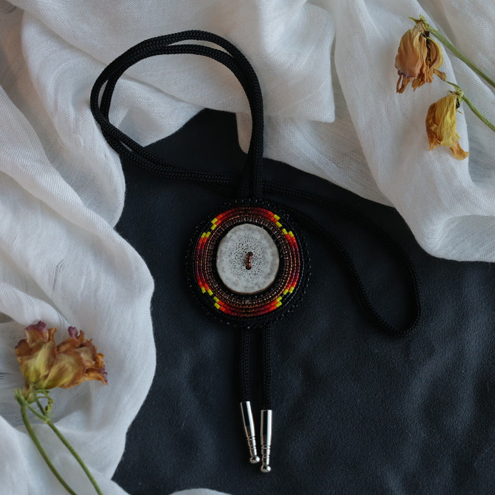 Beth Rose Designs Fire & Antler Beaded Bolo Tie