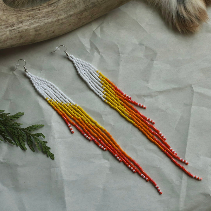 Keegan W. Extra Large Beaded Fringe Earrings