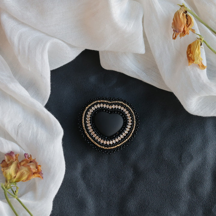 Beth Rose Designs Black Heart Popsocket