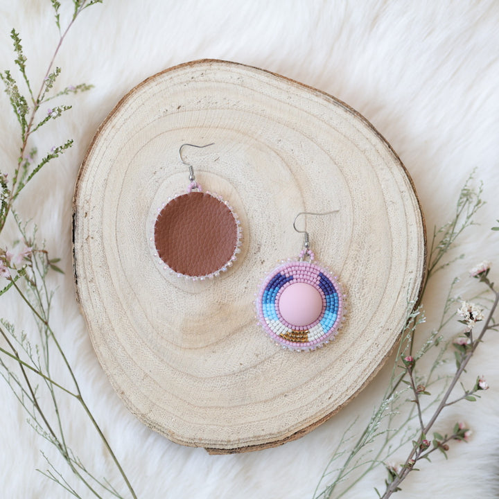 Sweetgrass Woman Creations Matte Rose Beaded Earrings