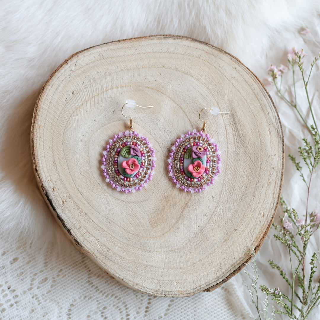 Prairie Moon Vintage Inspired Clay Beaded Earrings