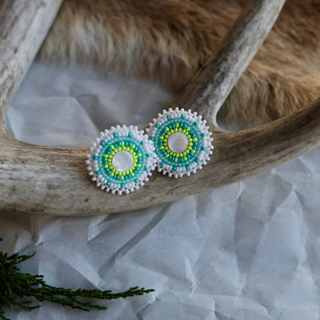 Keegan W. Clip-On Beaded Shell Earrings