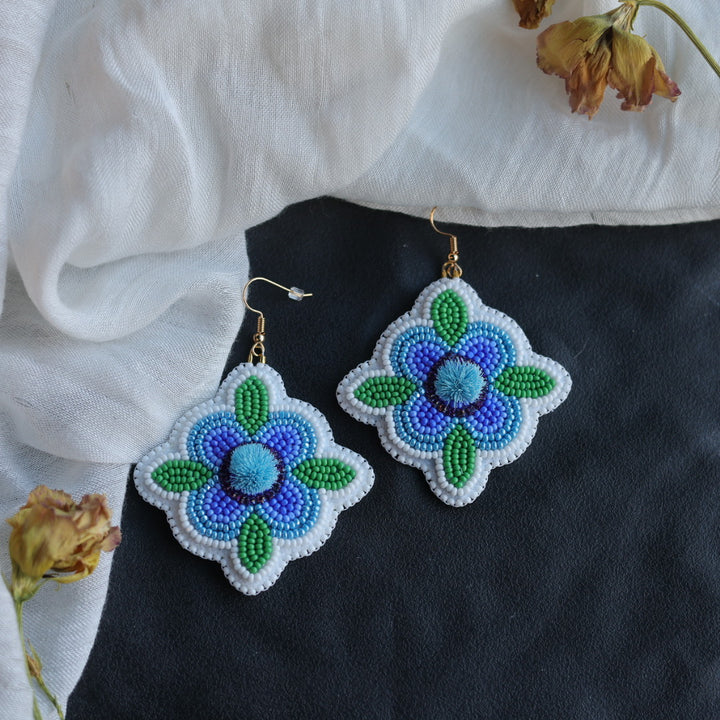 Beth Rose Designs Jade Collection Blue Floral Earrings