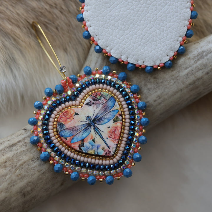 Keegan W. Dragonfly Floral Beaded Earrings