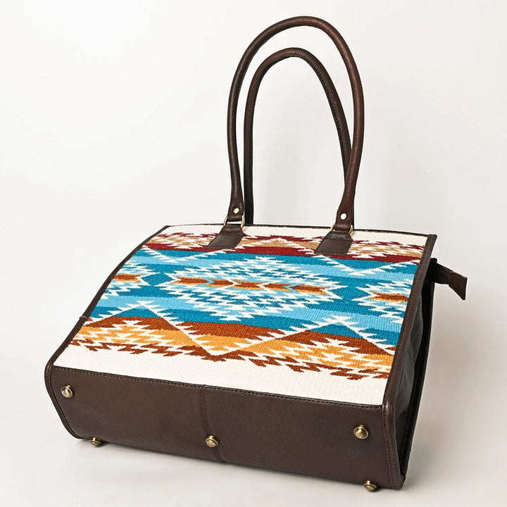 LS Western White Western Leather Women's Tote Bag