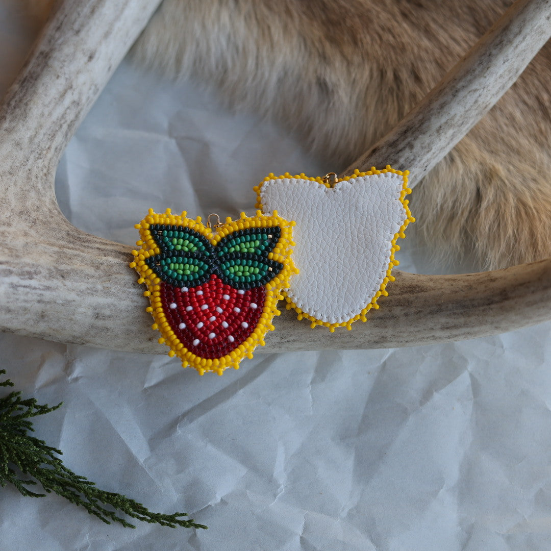 Keegan W. Double Stem Strawberry Beaded Earrings