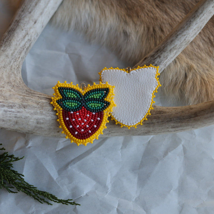 Keegan W. Double Stem Strawberry Beaded Earrings