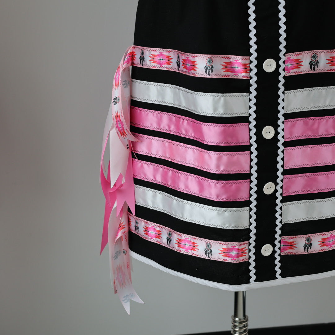 Vi's CREE-ations Pink Dreamcatcher Button Panel Ribbon Skirt