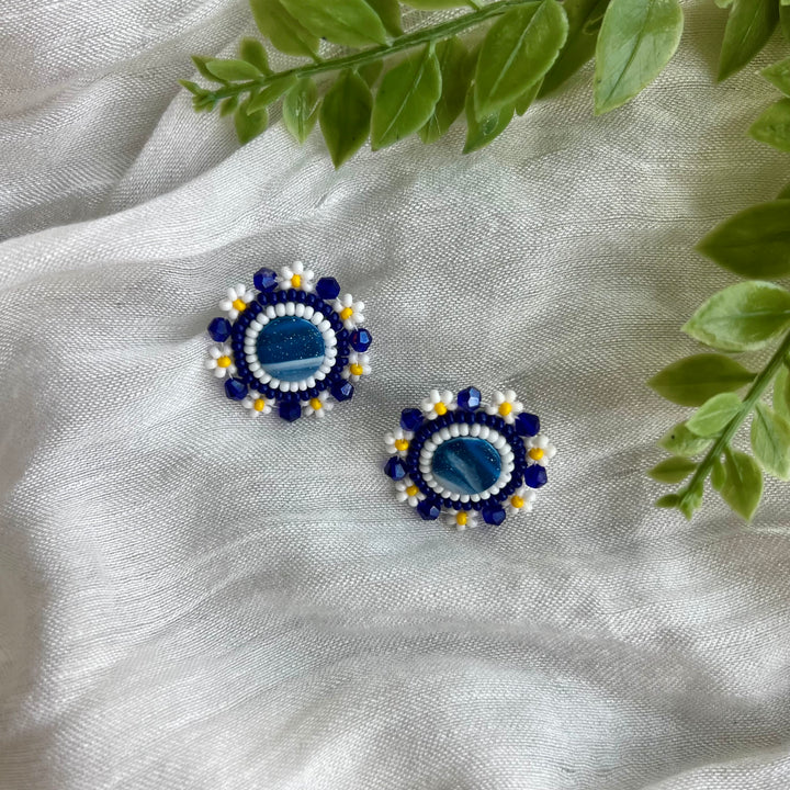 Prairie Beads Small Floral Beaded Earrings