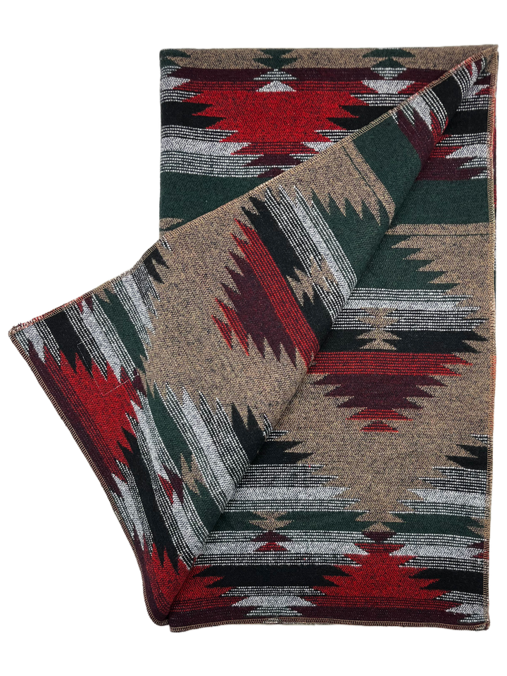 Buffalo Cross Forest Green Throw