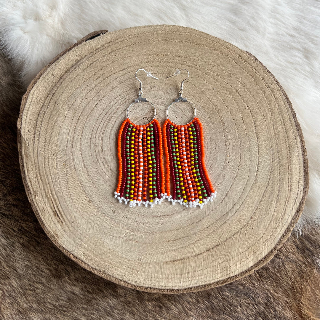 The Beaded Fringe Métis Sash Earrings