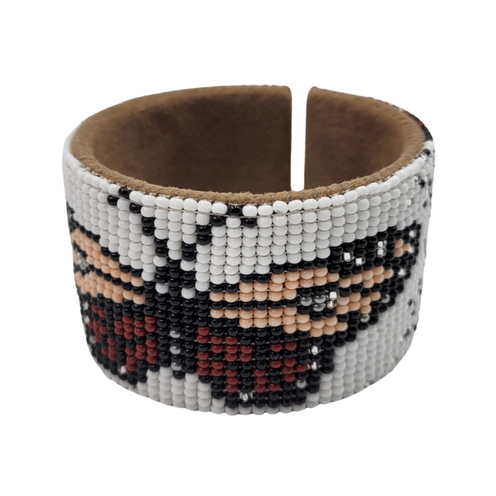 Tribal Roots Large Beaded Leather Cuff