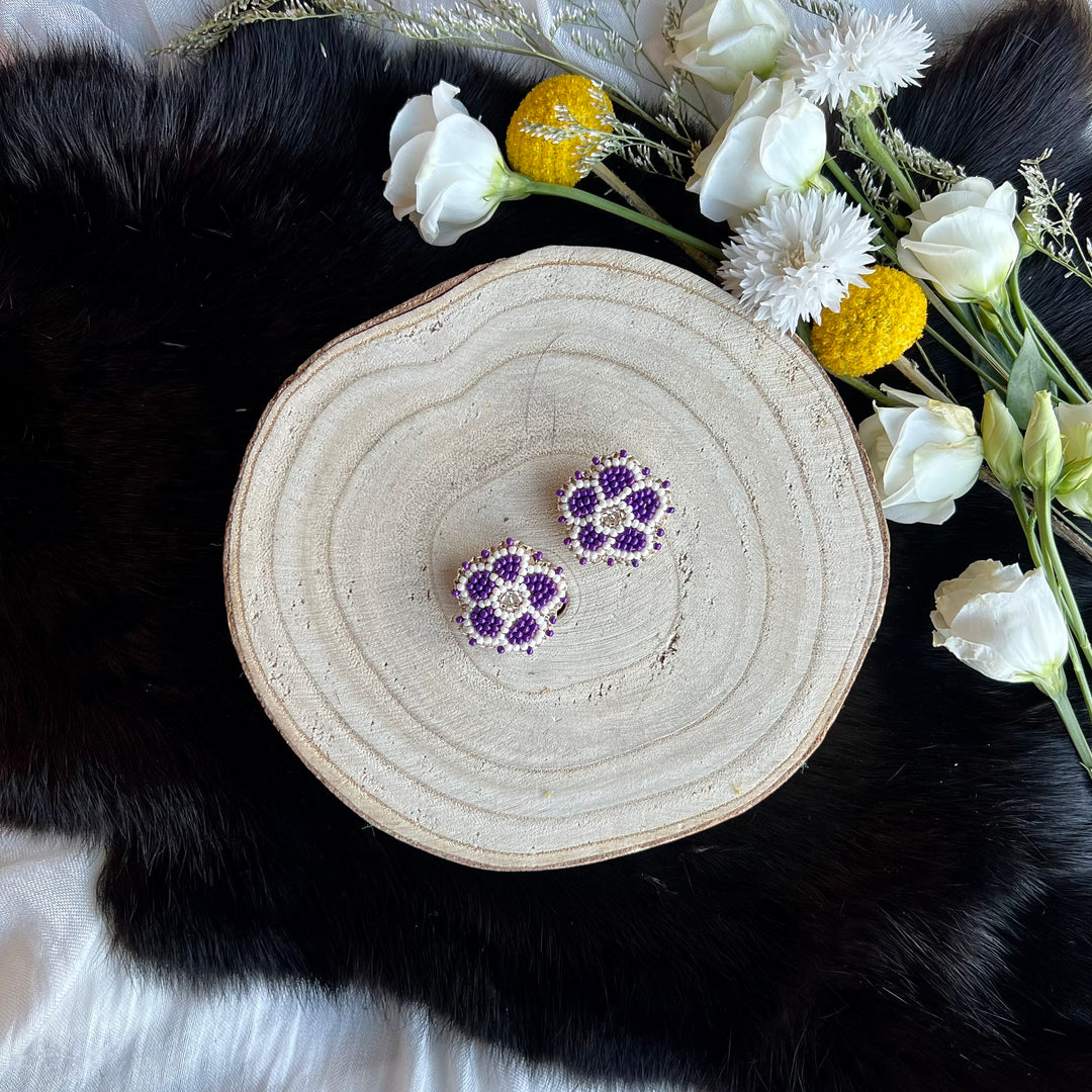 Ironstar Co. Petite Beaded Floral Earrings