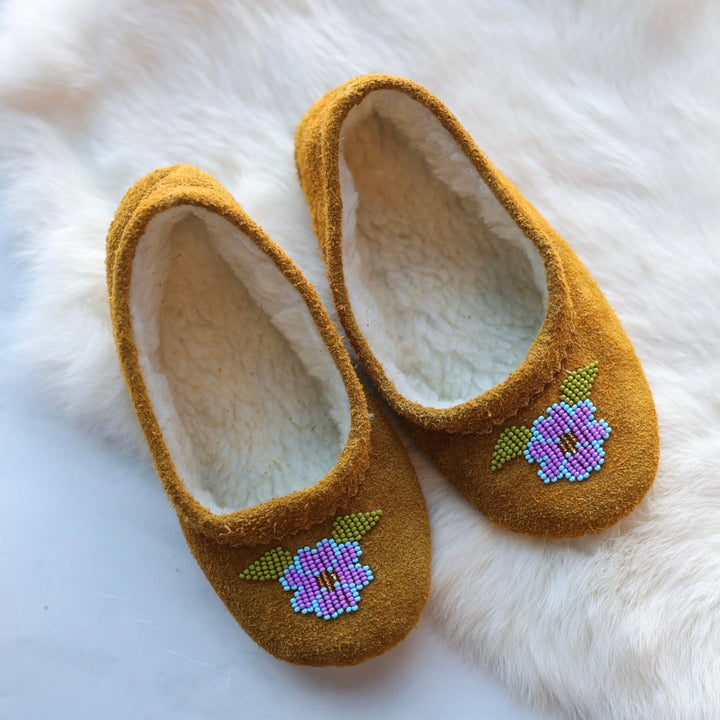 T. Sullivan Youth Purple Flower Ballerina Slipper
