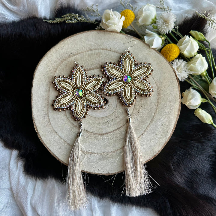 Ironstar Co. 6 Petal Floral Convertible Beaded Earrings