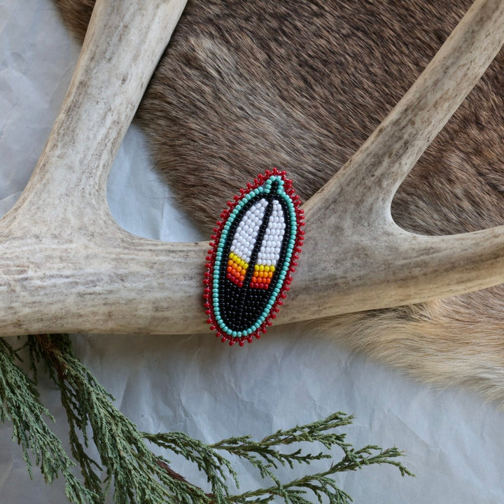 Keegan W. Beaded Feather Pins