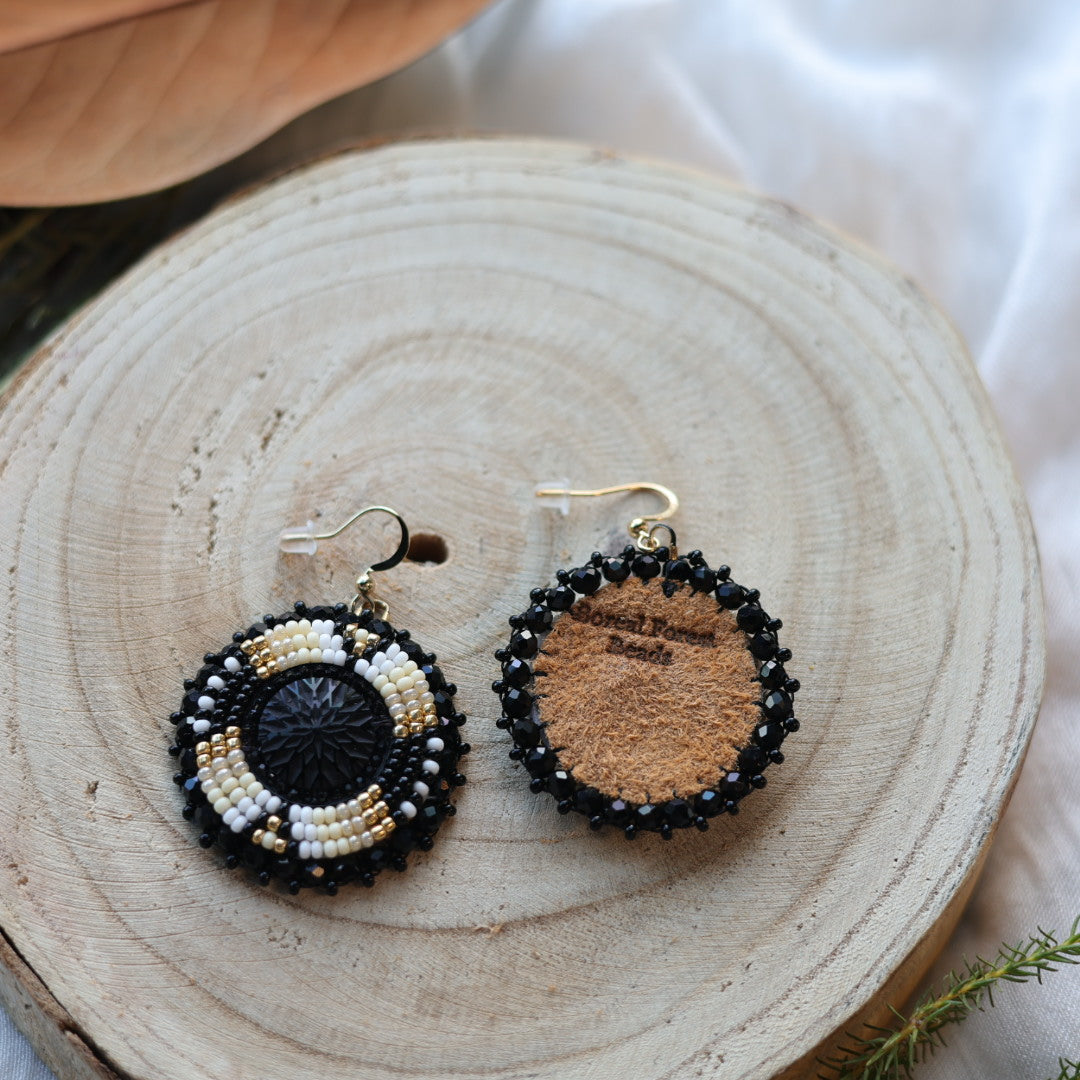 Boreal Forest Beads Beaded Round Earrings