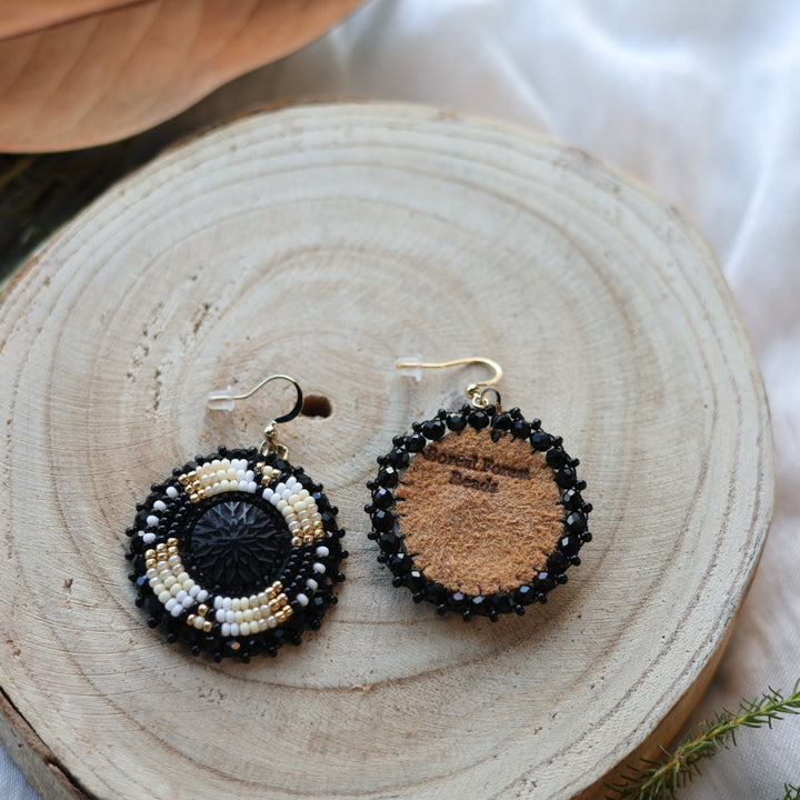 Boreal Forest Beads Beaded Round Earrings