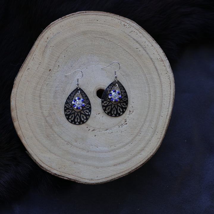 Helen Oro Designs Beaded Metal Teardrop Earrings