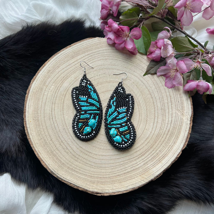 Ironstar Co. Beaded Butterfly Earrings