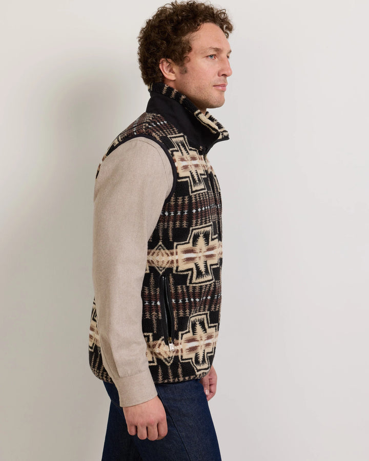 Pendleton Tahuya Range Black/Tan Harding Fleece Vest
