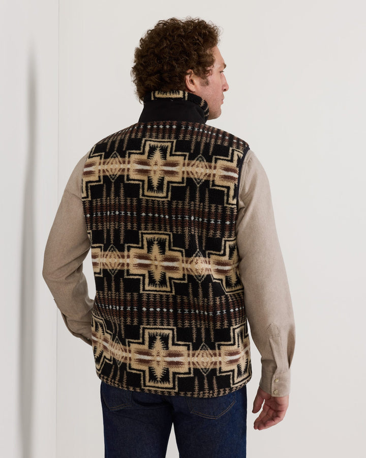 Pendleton Tahuya Range Black/Tan Harding Fleece Vest