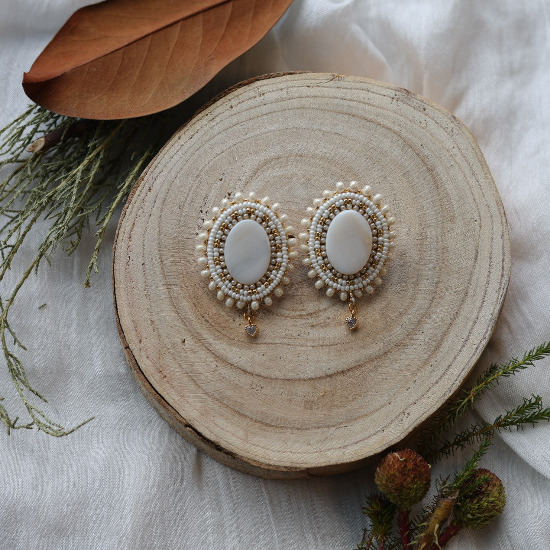 Boreal Forest Beads Mother Of Pearl Earrings