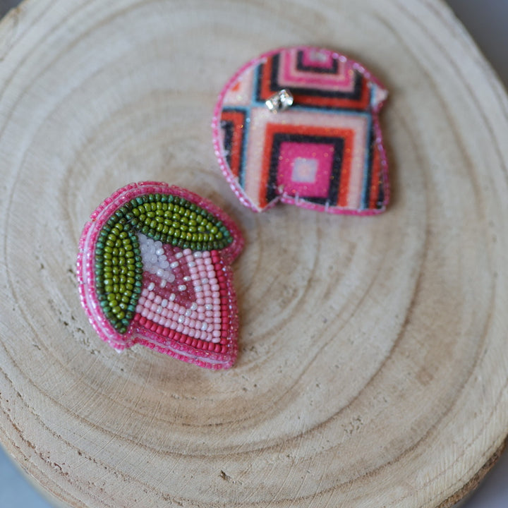 Jess S. Large Beaded Strawberry Earrings