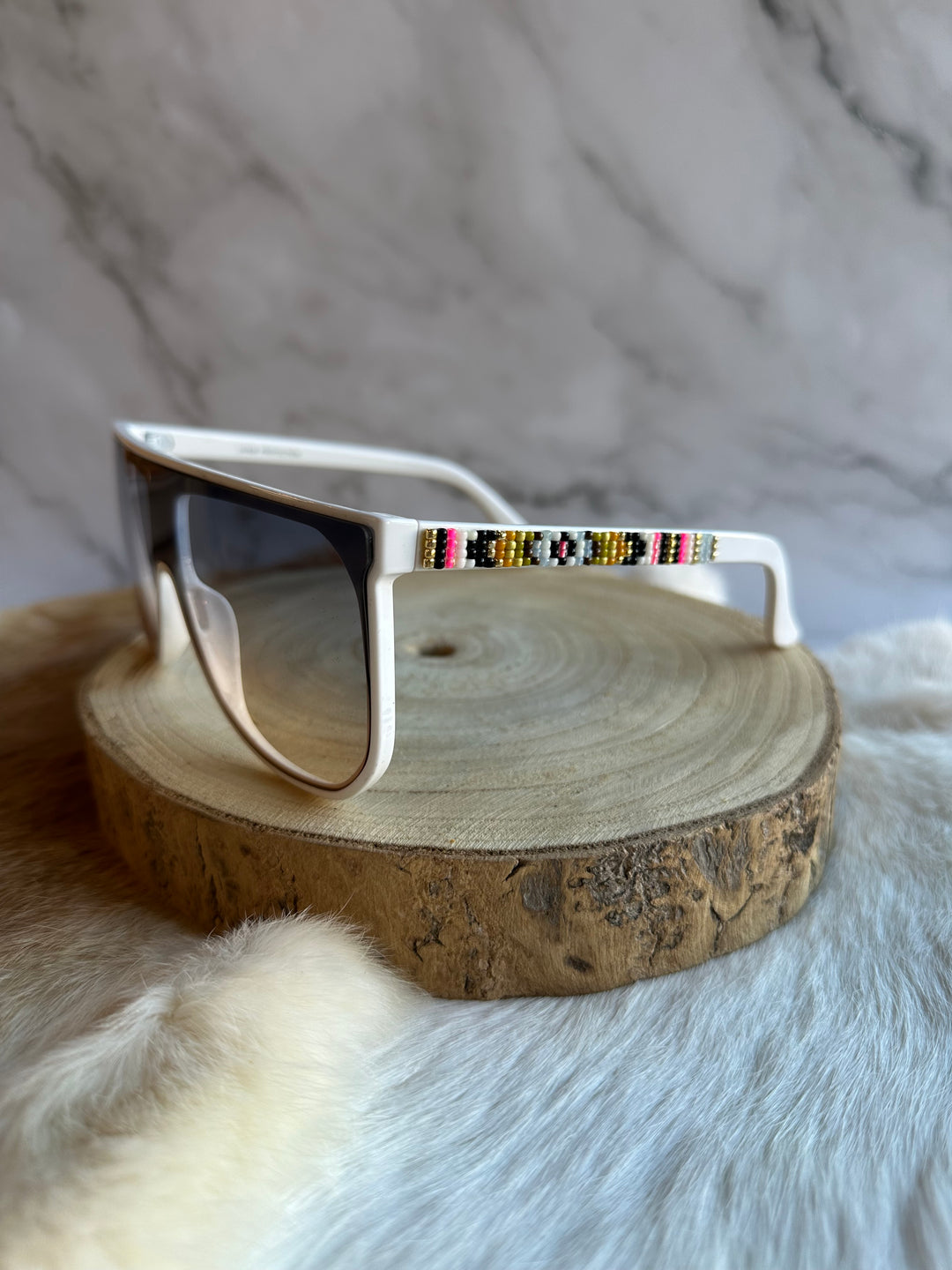 Rebelina Shield Beaded Sunglasses