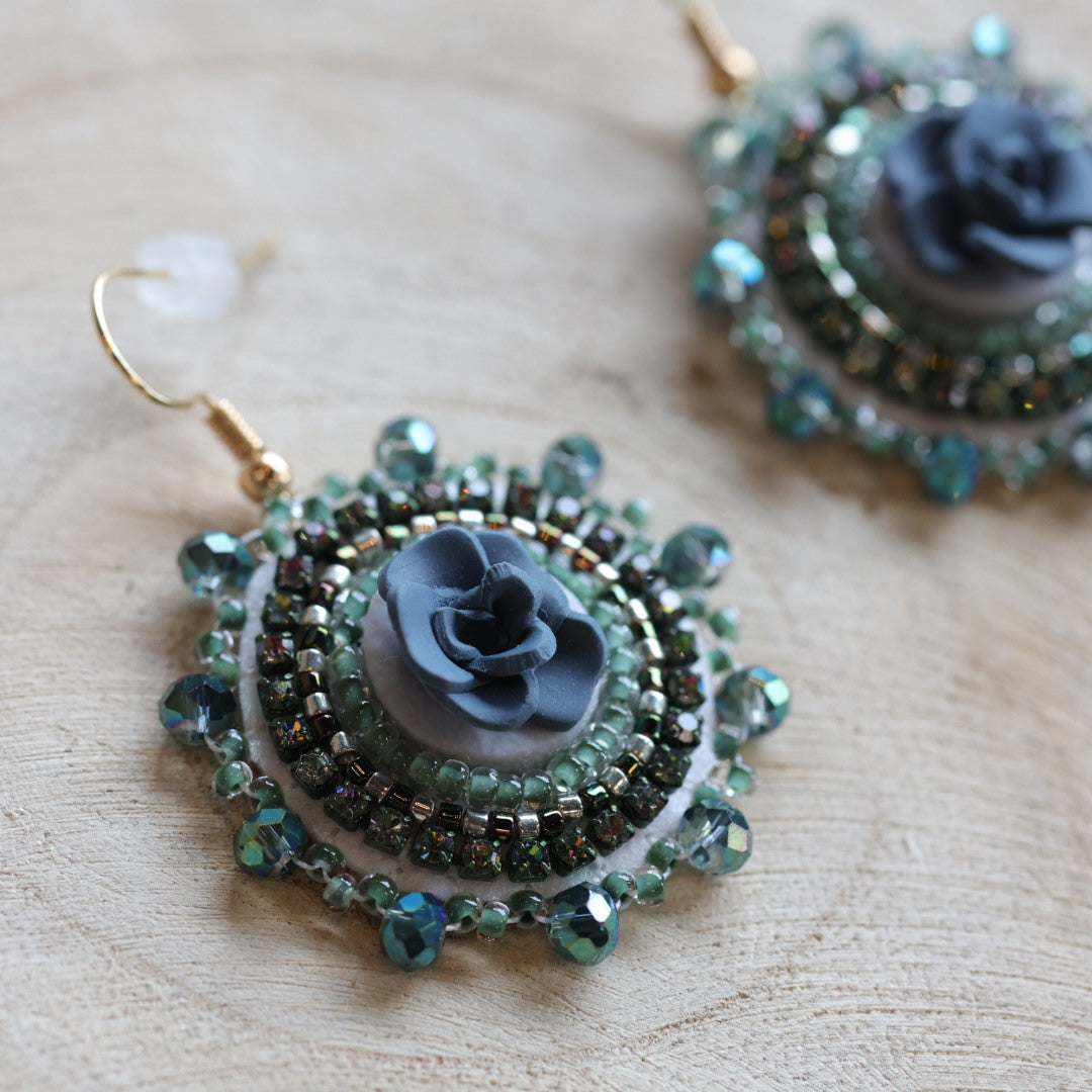 Prairie Moon Succulent Clay Beaded Earrings